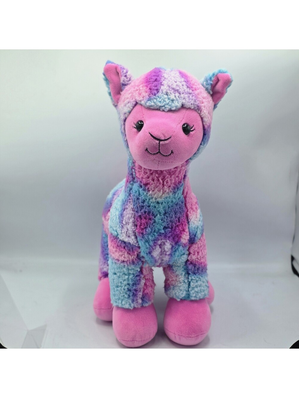 BUILD A BEAR LAMB SHEEP Animal Tye Dye Pink Purple Teal Plush 15”.